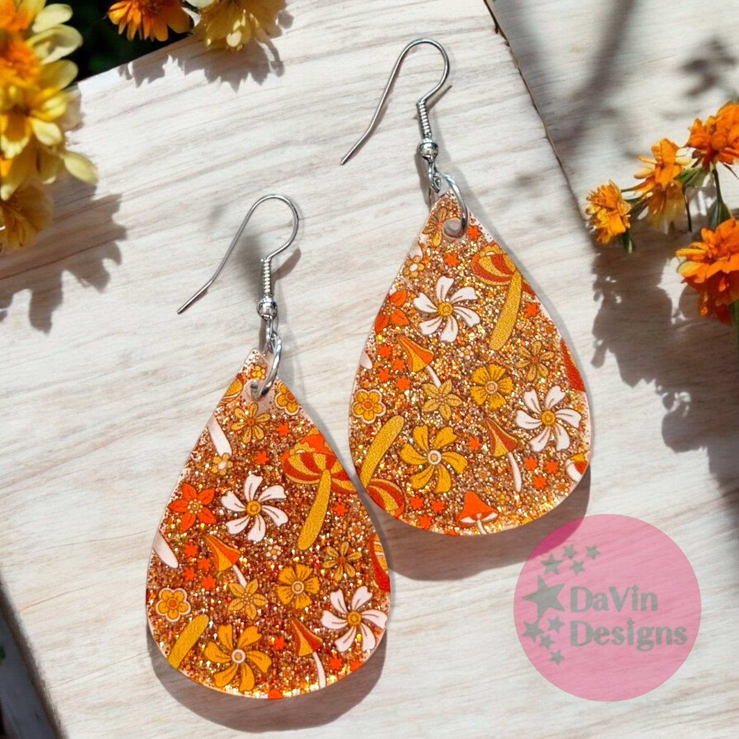 Groovy Mushroom Teardrop Earrings