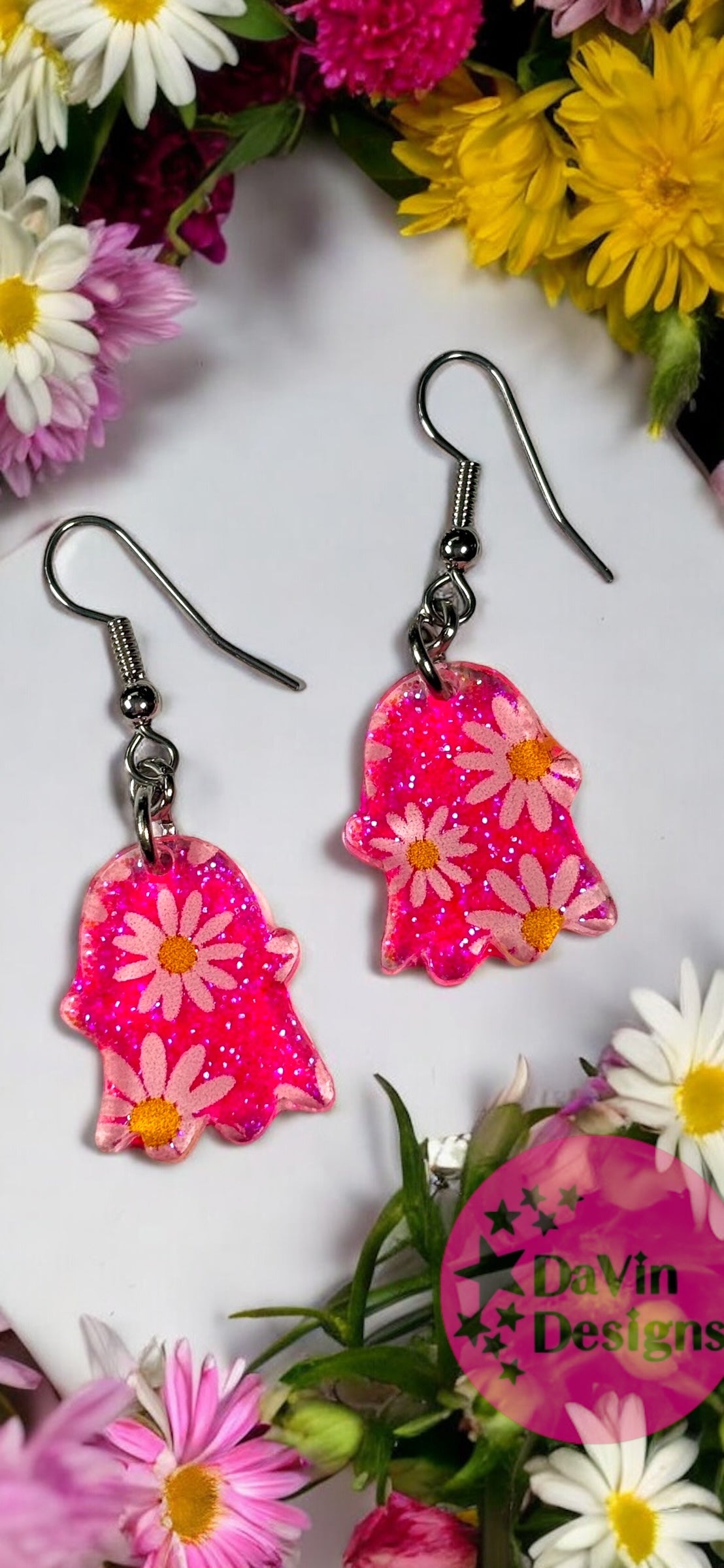 Small Glitter Flower Ghost