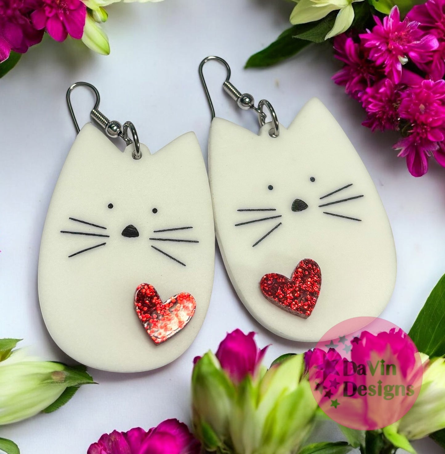 Large Cat Earrings