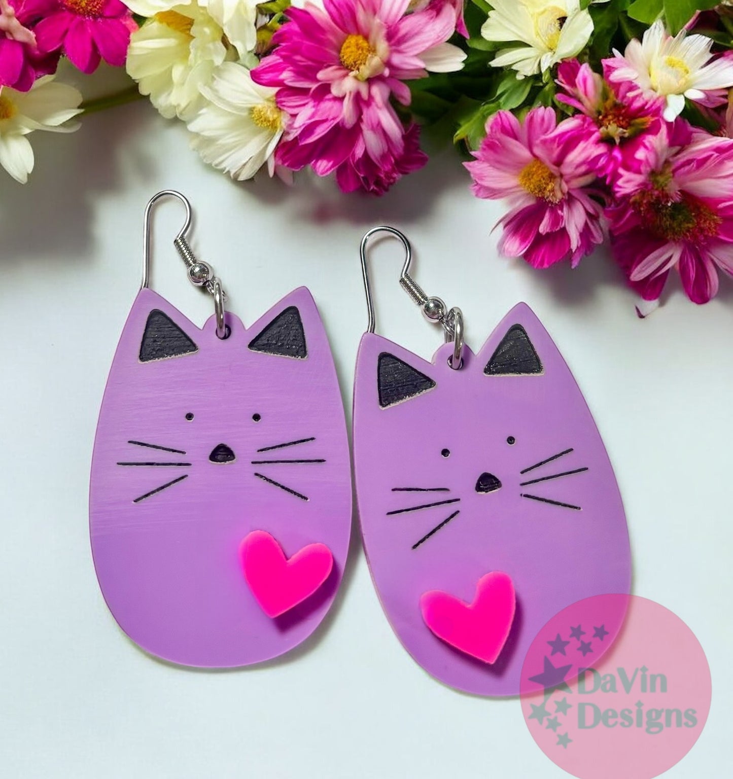 Large Cat Earrings