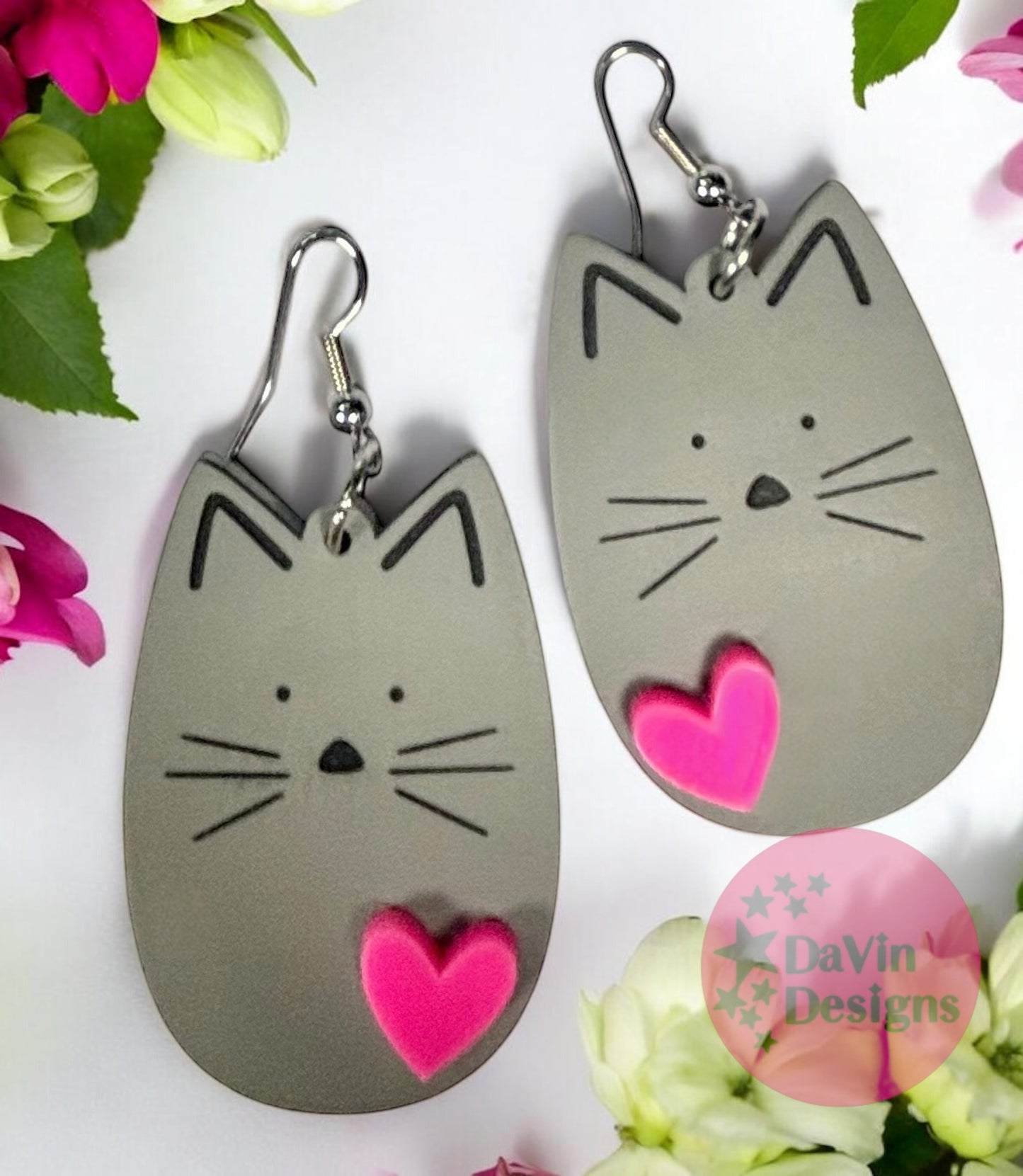 Large Cat Earrings