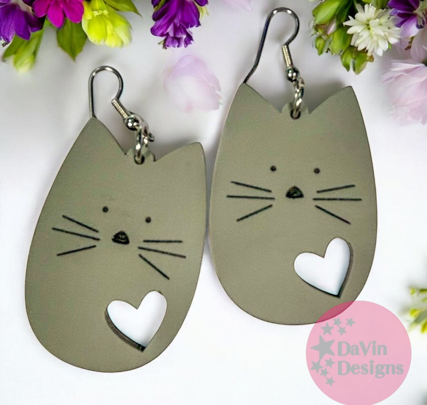 Large Cat Earrings