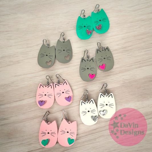 Large Cat Earrings