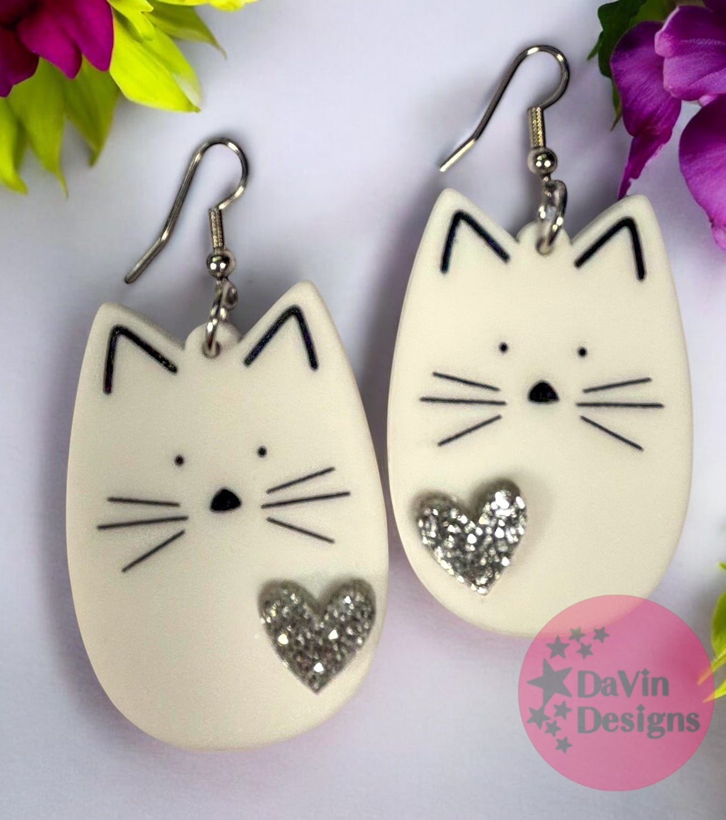 Large Cat Earrings