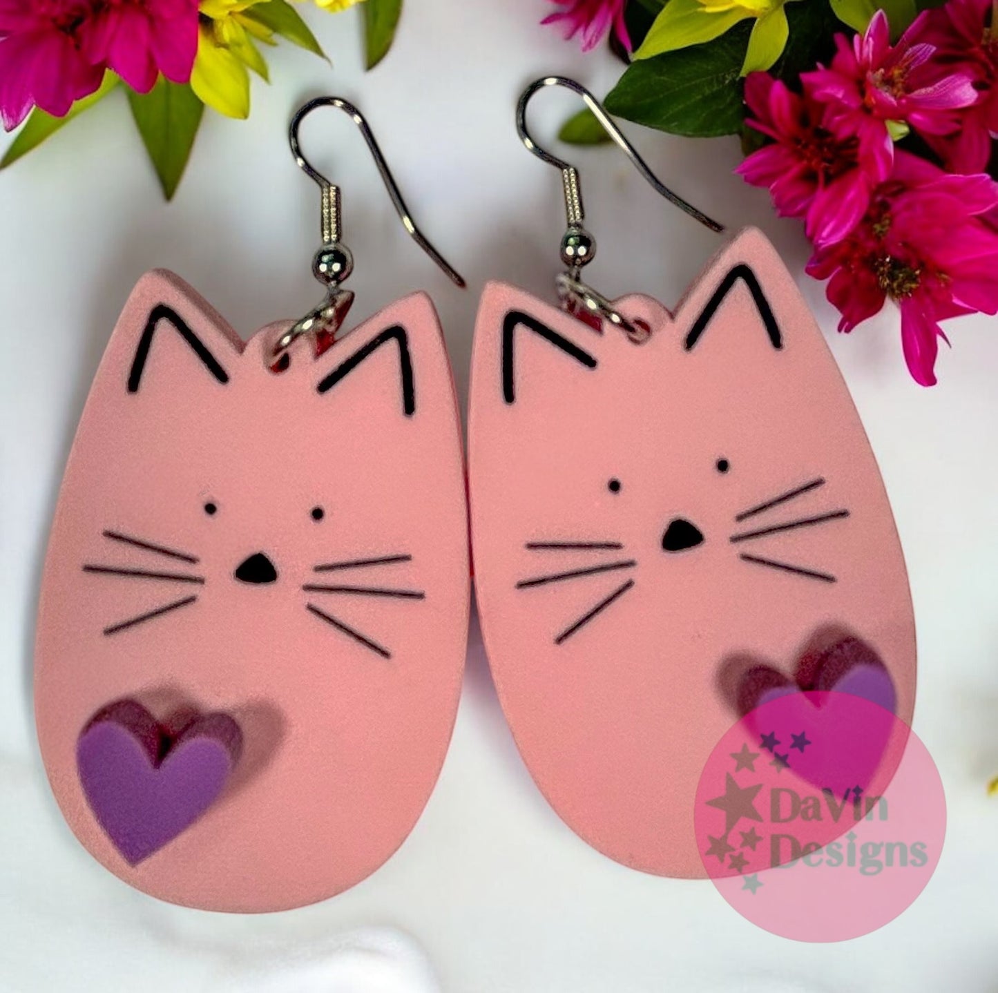 Large Cat Earrings